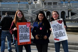 "Fall Back in Love with Public Education" rally