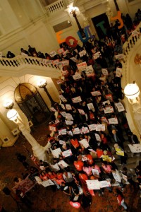 "Fall Back in Love with Public Education" rally