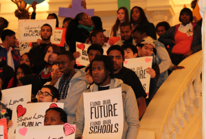 "Fall Back in Love with Public Education" rally