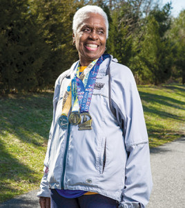 84 year-old Lorraine Cephus who has ran every broad street race yet